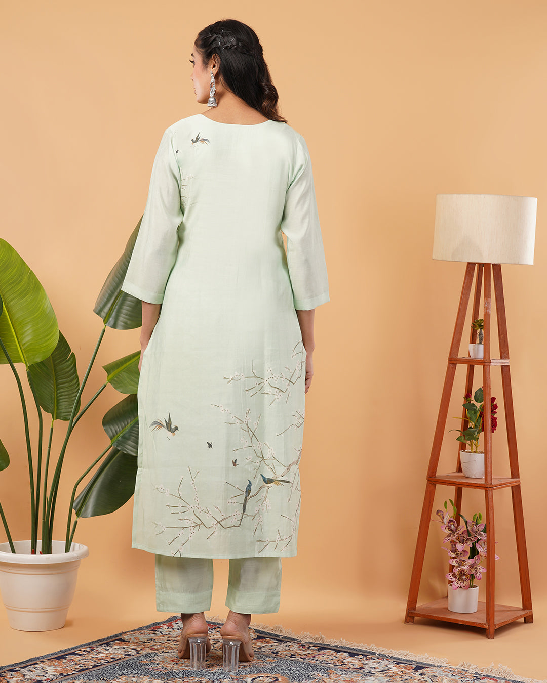 Pastel Green Blend Straight Kurta Dupatta Set with Subtle Embroidery