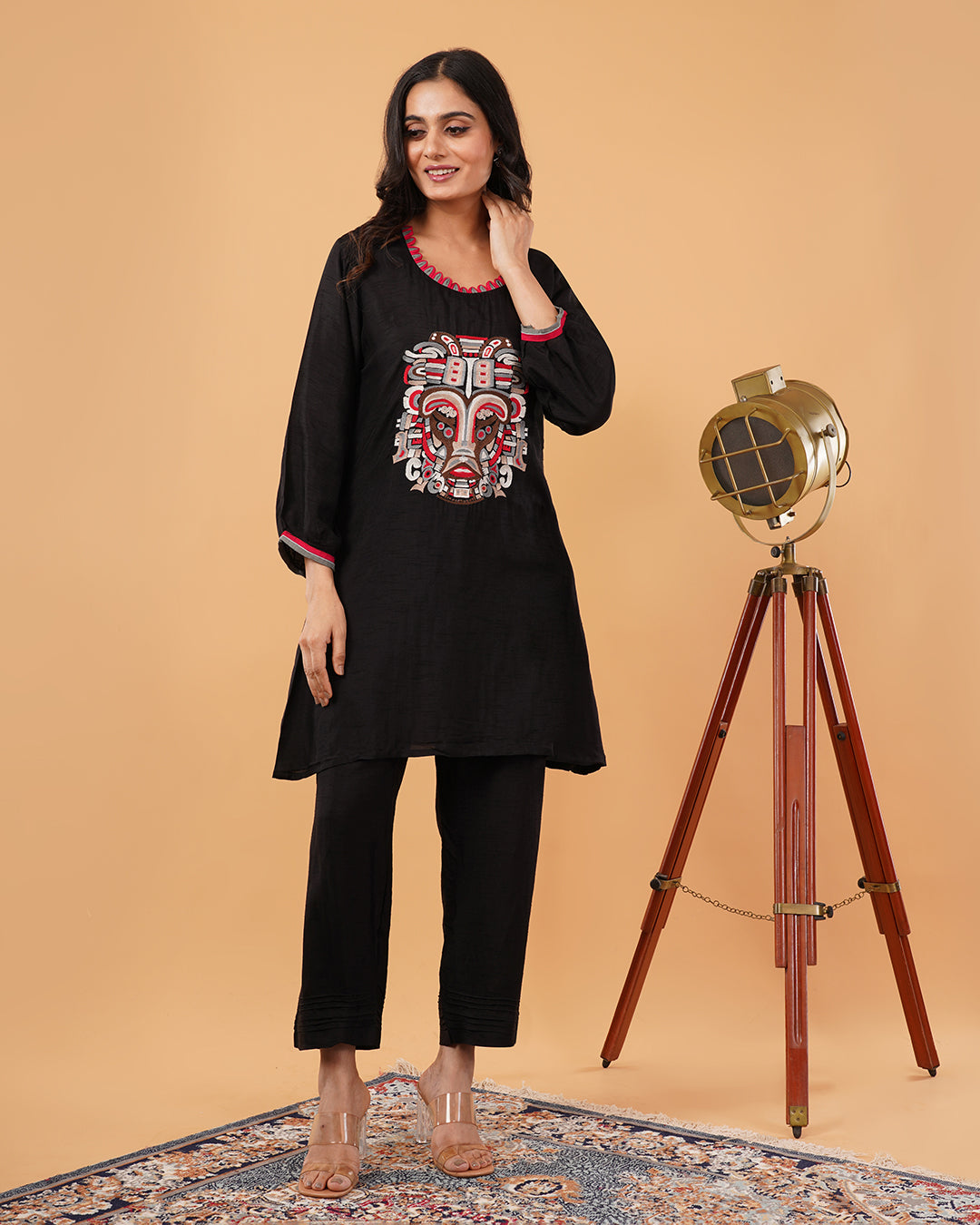 Black Embroidered Kurta & Pant Set