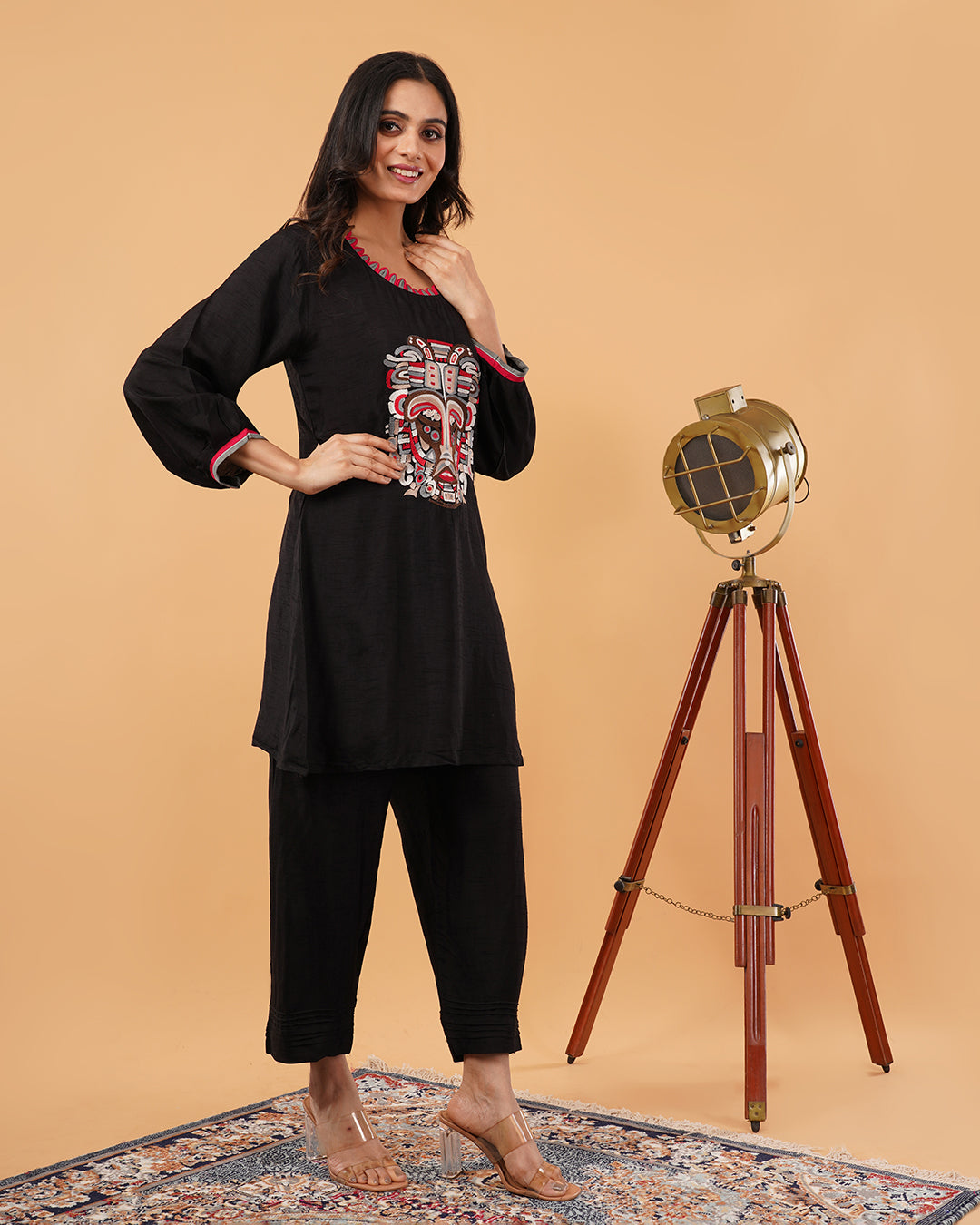 Black Embroidered Kurta & Pant Set