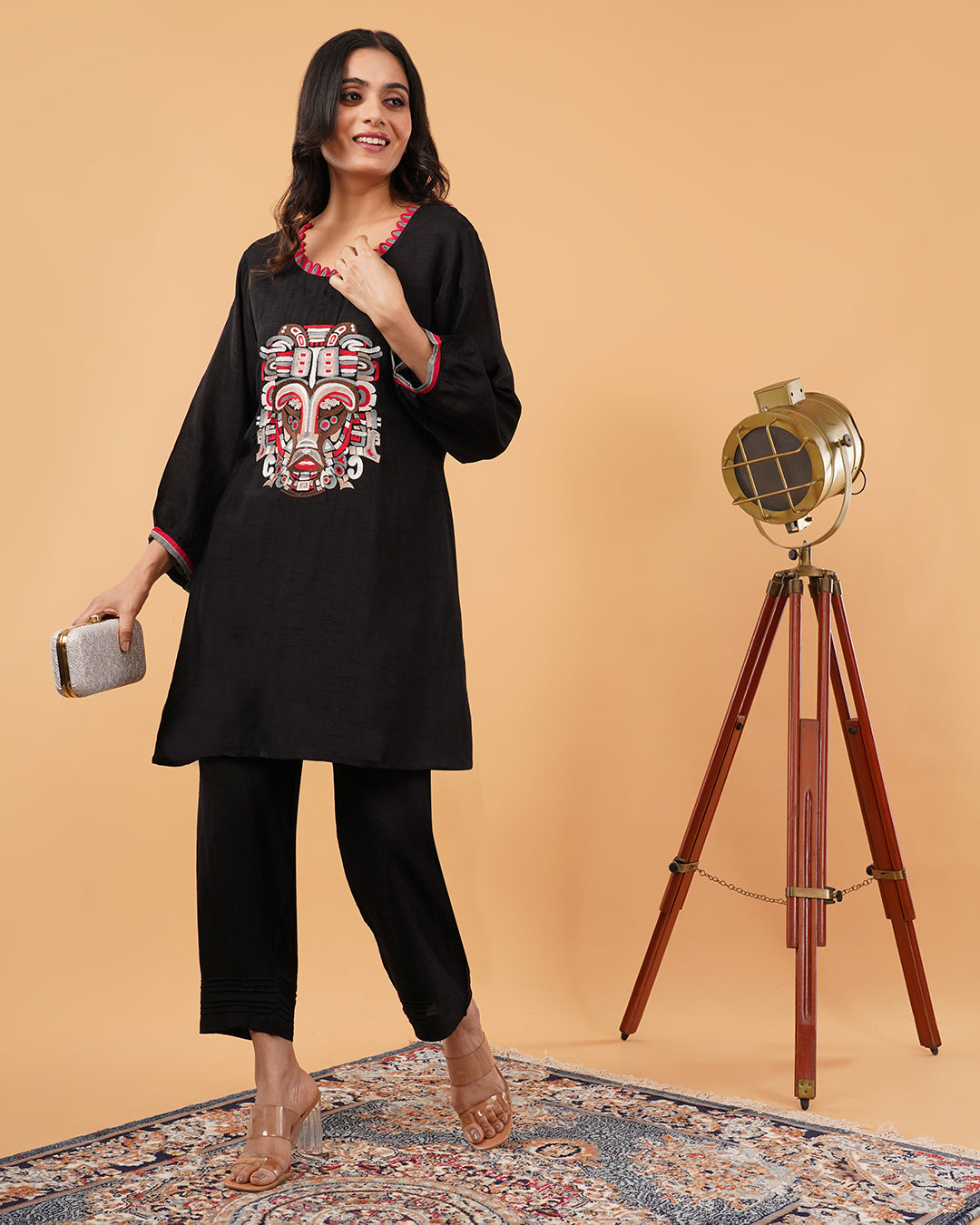 Black Embroidered Kurta & Pant Set