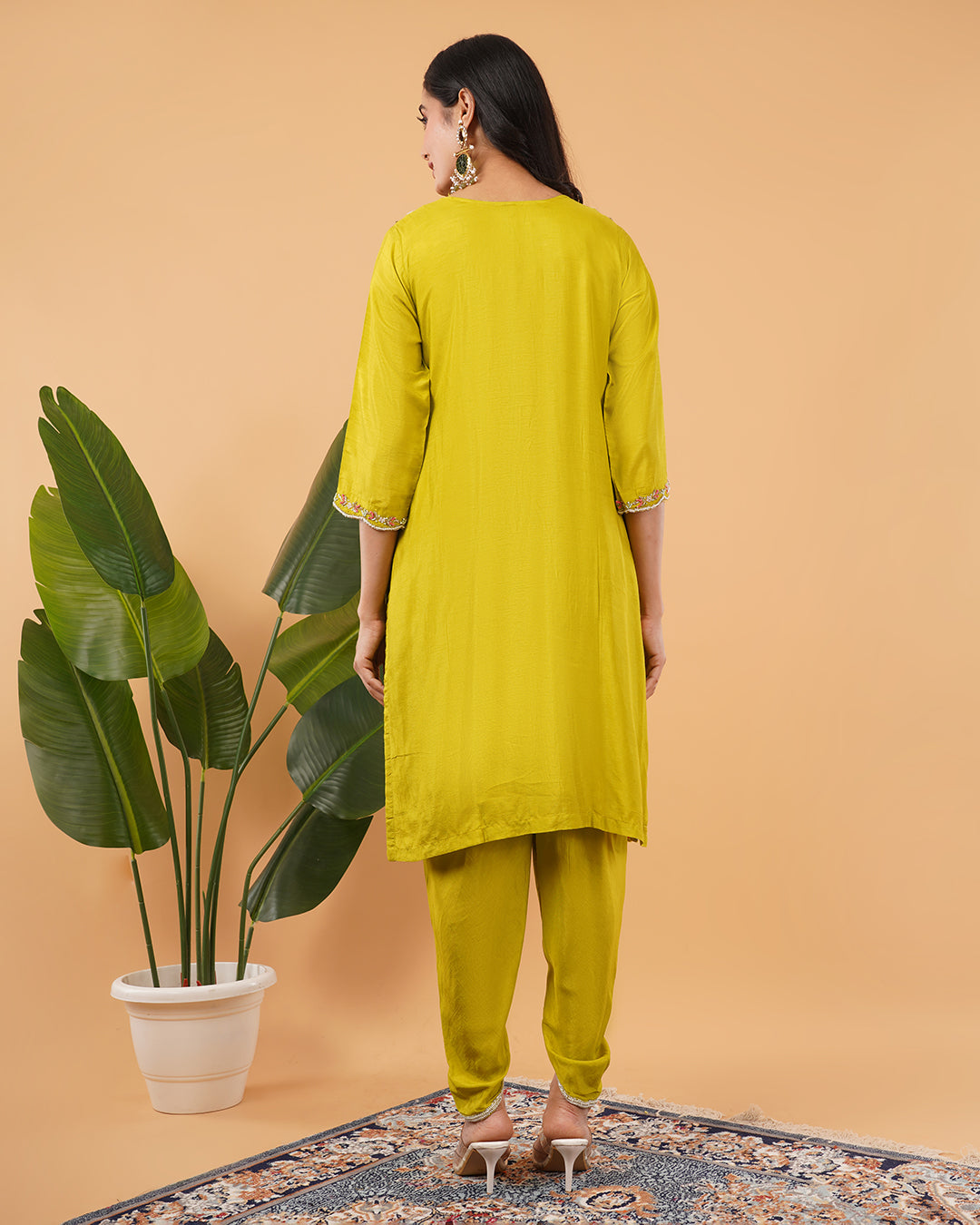Mustard Yellow Embroidered 3-Piece Suit with Dupatta
