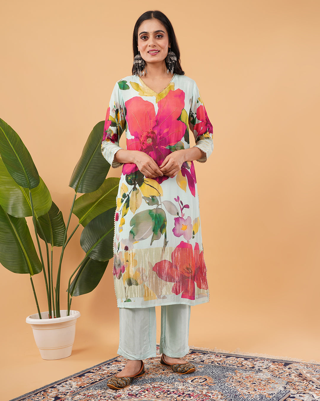 Floral Printed Suit Set