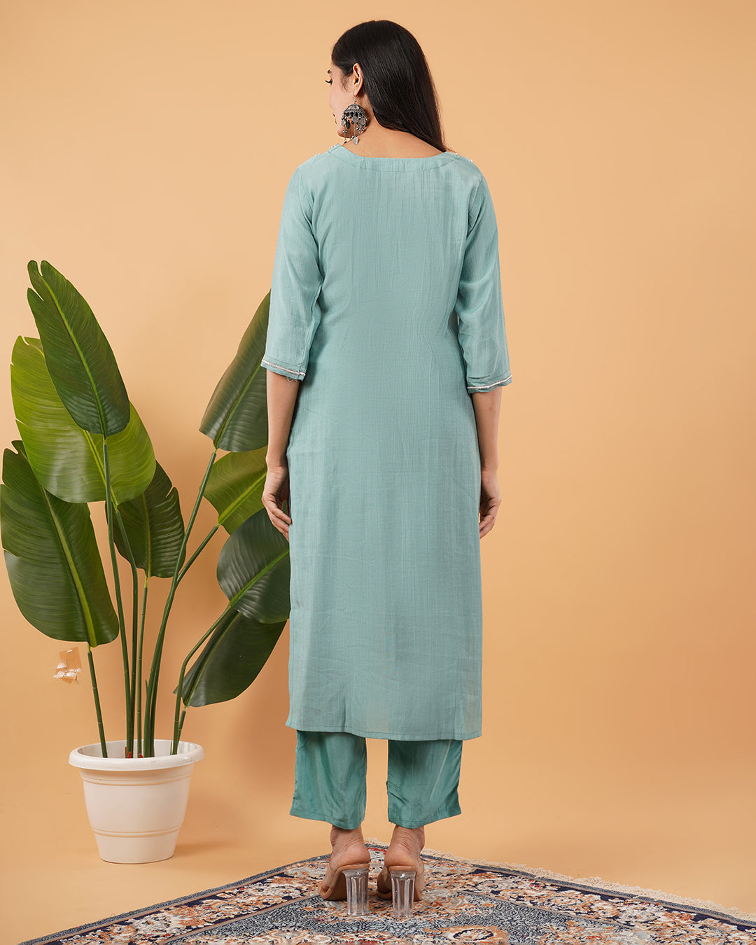 Hand-Embroidered 3-Piece Suit with Dupatta