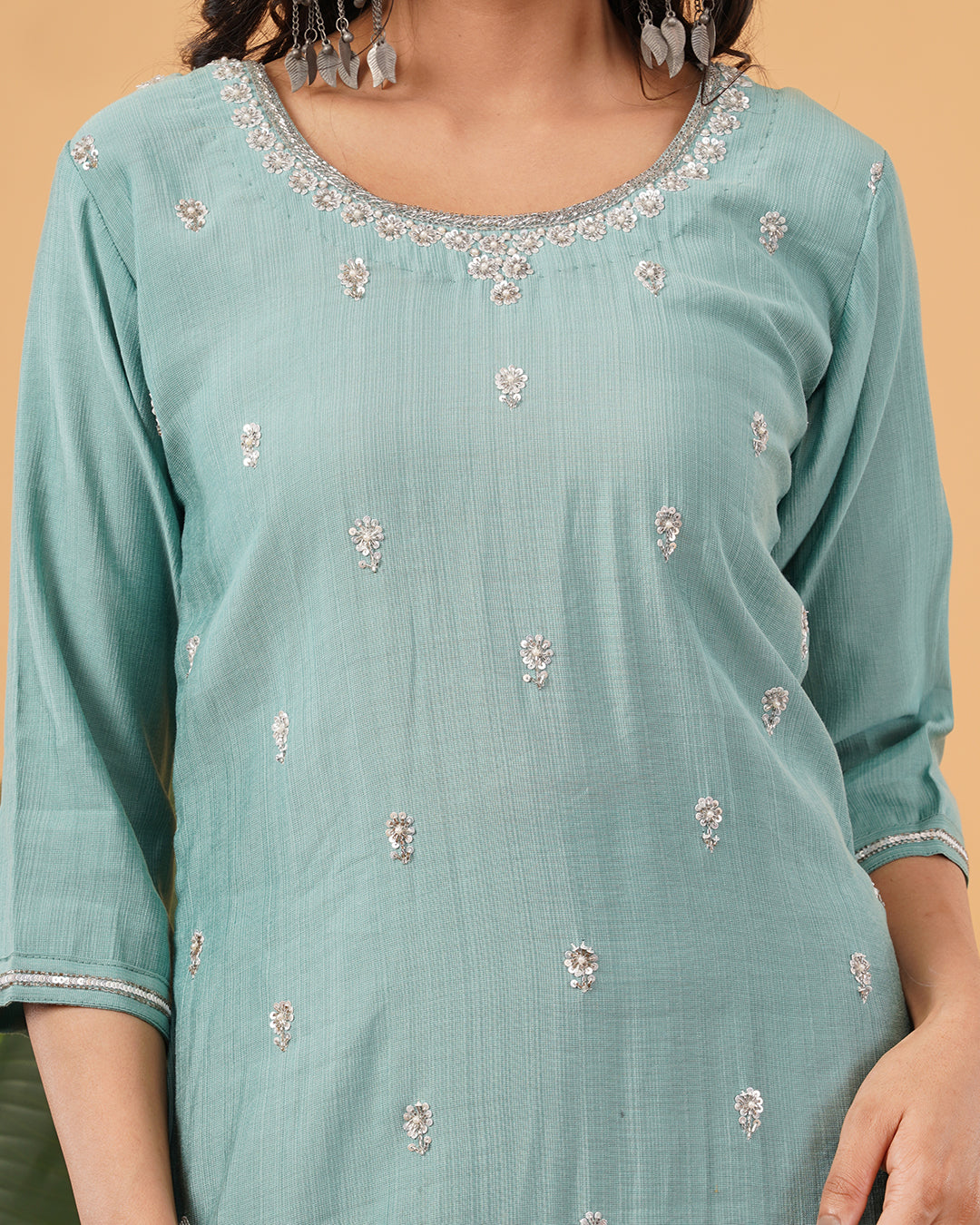 Hand-Embroidered 3-Piece Suit with Dupatta