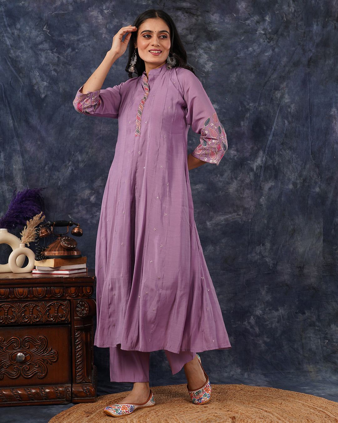 Soft Dusty Lavender Anarkali Kurta Set