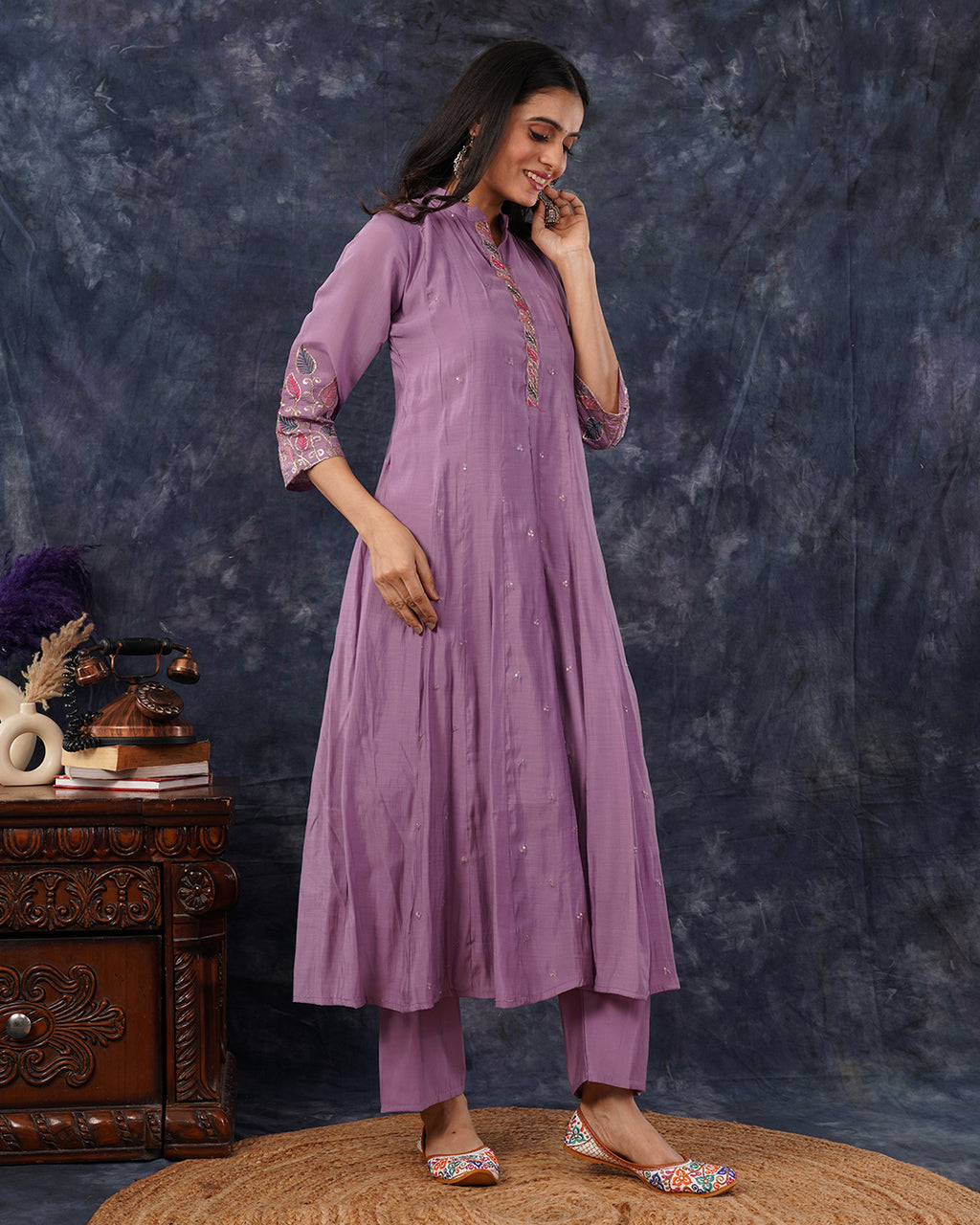 Soft Dusty Lavender Anarkali Kurta Set