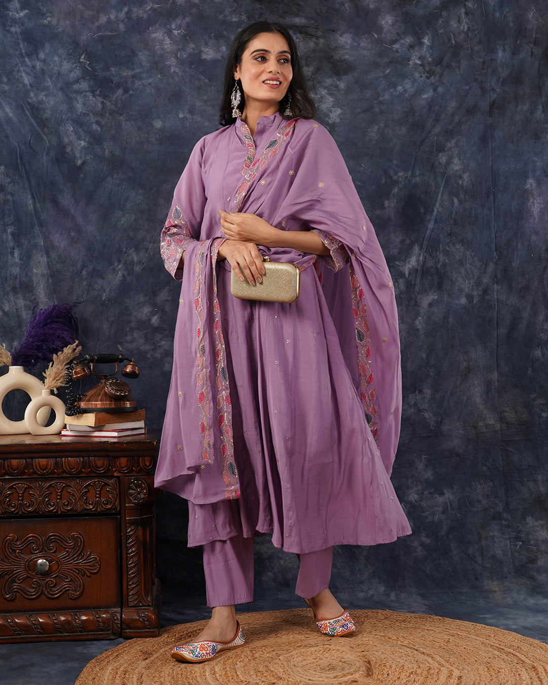 Soft Dusty Lavender Anarkali Kurta Set