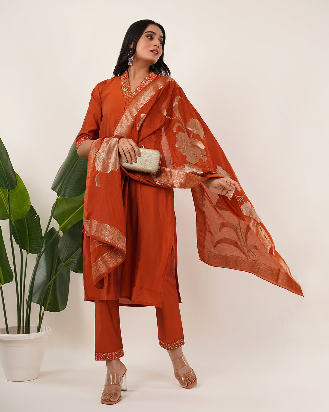 Rust Orange Flary 3Pcs Set