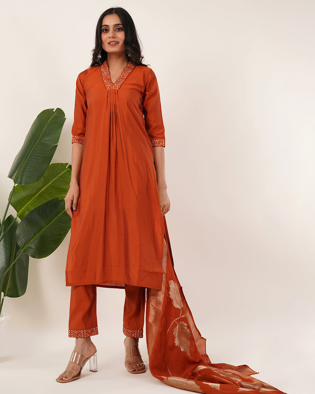 Rust Orange Flary 3Pcs Set