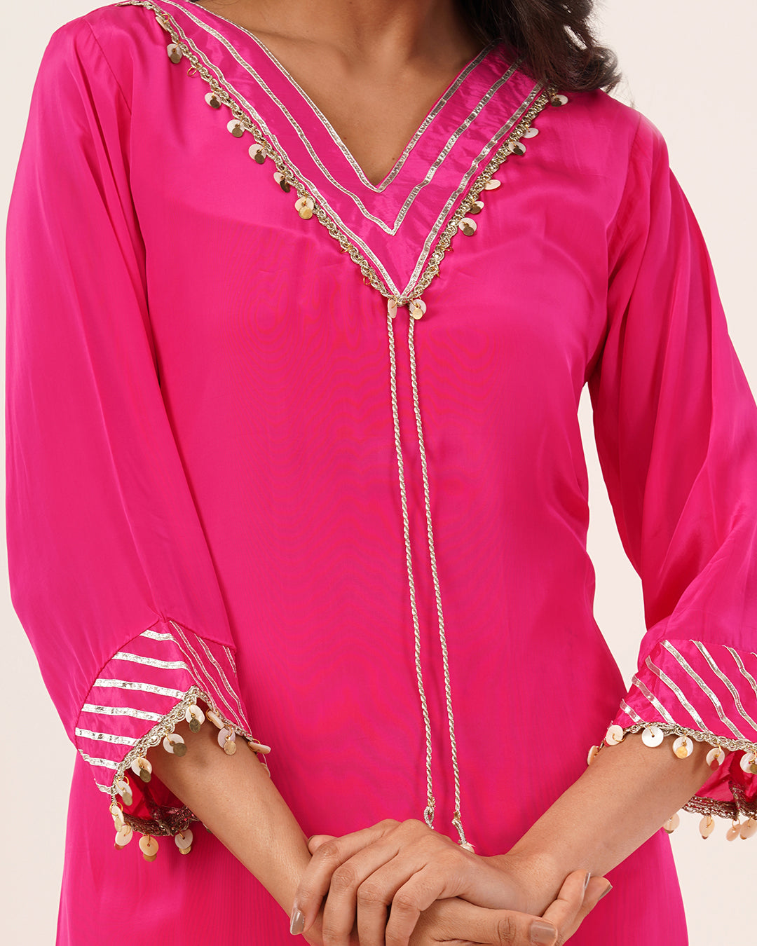 Fuchsia Pink Embroidered 3-Piece Suit