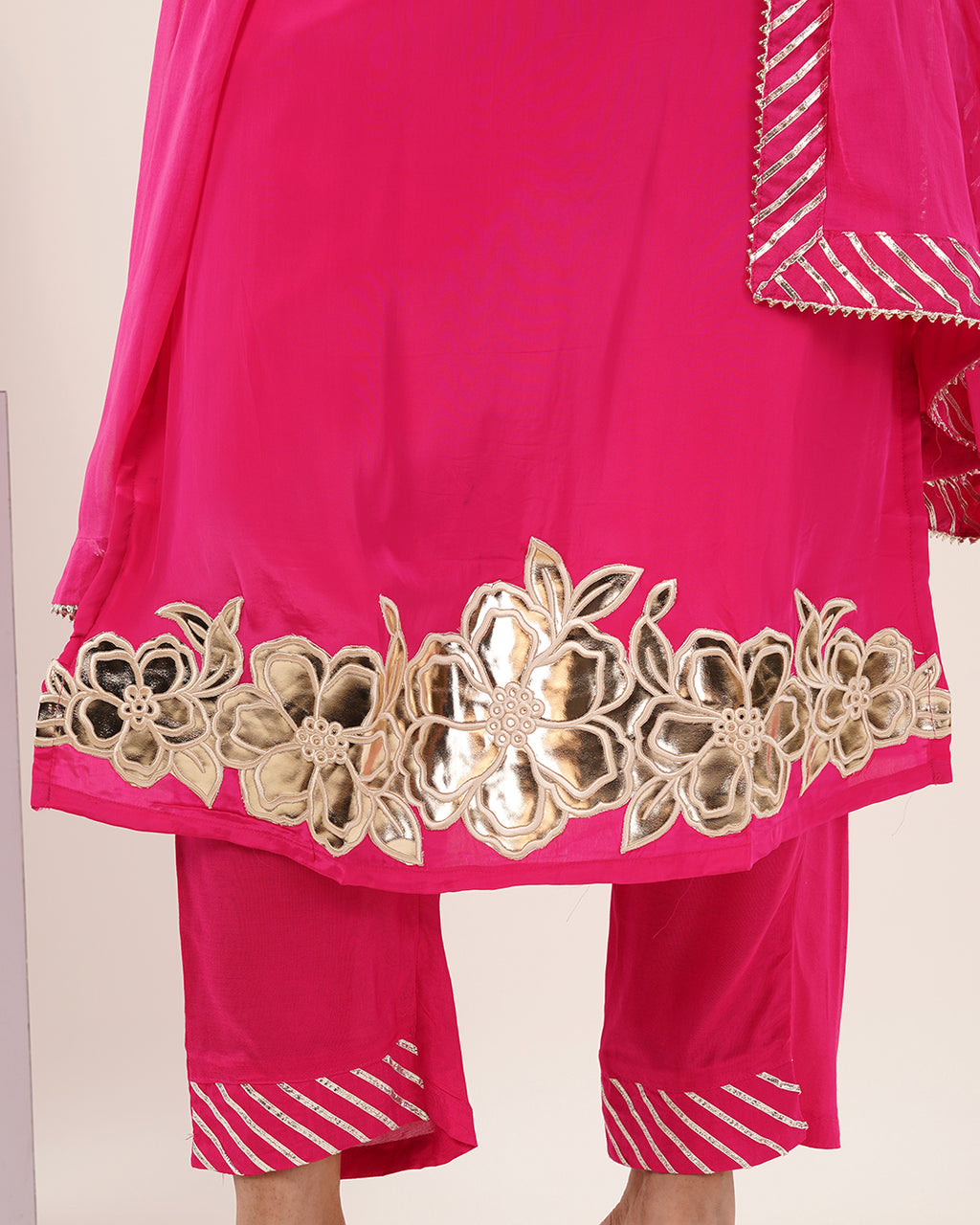 Fuchsia Pink Embroidered 3-Piece Suit