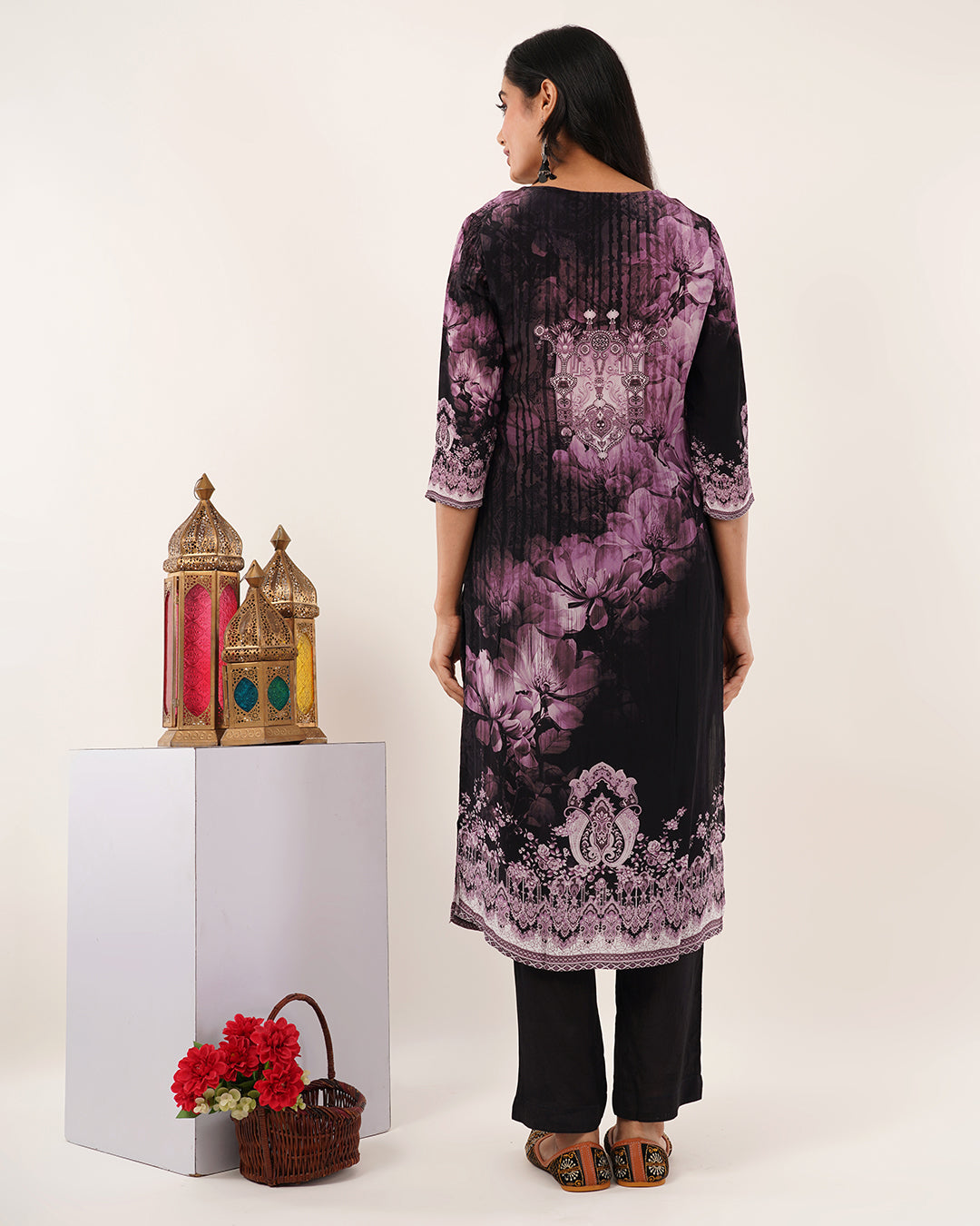 Midnight Bloom Printed Kurta Set